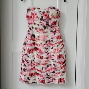 H&M strapless floral cocktail dress